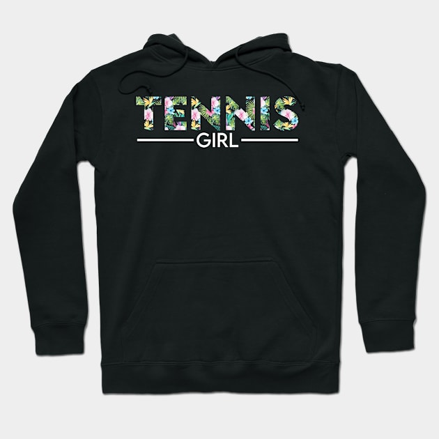 Tennis girl floral design. Perfect present for mom dad friend him or her Hoodie by SerenityByAlex